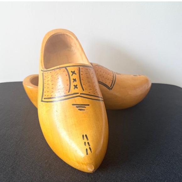 Other - Vintage Wooden Dutch Clogs Hand Painted Folk Art‎ Souvenir Pair
